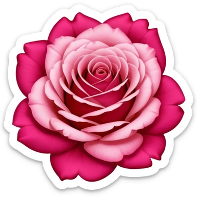 realistic Colorshifting deep red, red, bright pink, pale pink rose sticker