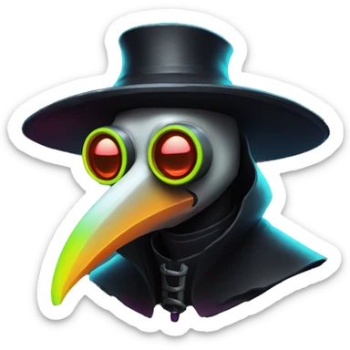 plague doctor with neon elements sticker
