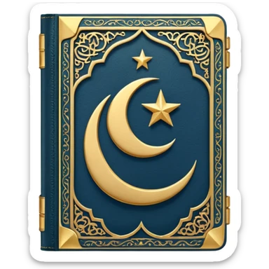 Closed Quran with the Islamic Symbol on it (moon and star) sticker