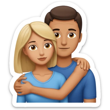 Hombre bajito abrazando a mujer Alta sticker