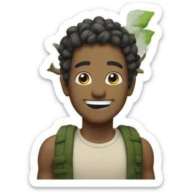 Grandios smiling by tree sticker