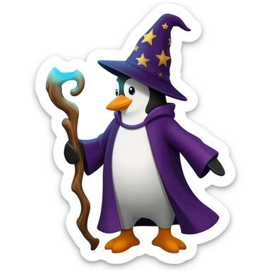 Penguin Wizard sticker