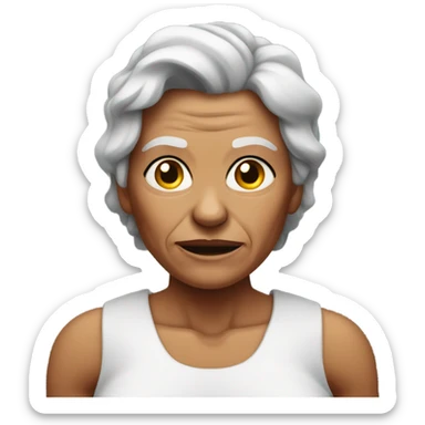 muscular grandma unhappy  sticker