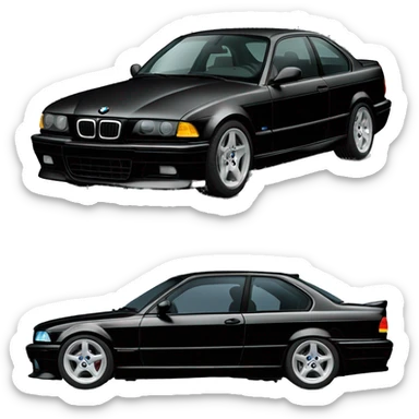 bmw e36 1997 black on black sticker