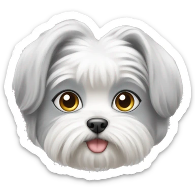 Maltese with white and grey cat sticker