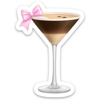 Espresso martini with light pink bow on stem sticker