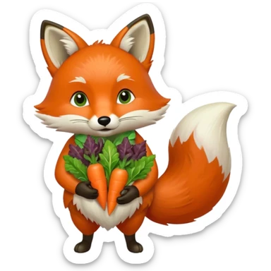 renard qui vend des légumes sticker