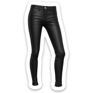 Realistic pair of black to p leather jegging pants isolated.  sticker