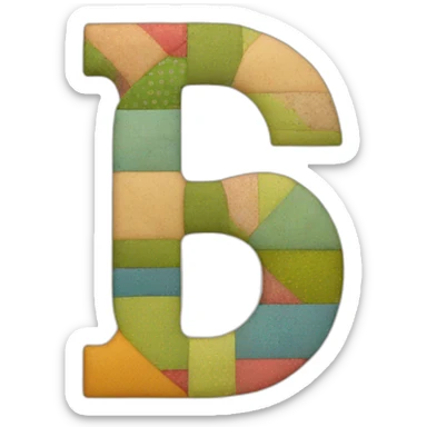 the letter G made of patchwork sticker