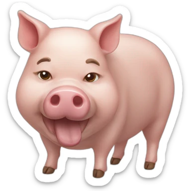 Cochon avec une tête de chat sticker