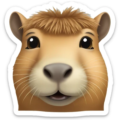 happy capybara head sticker