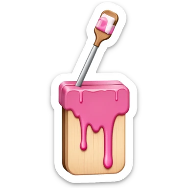 Single Tongue depressor with wax dripping off straight stick pink wax sticker