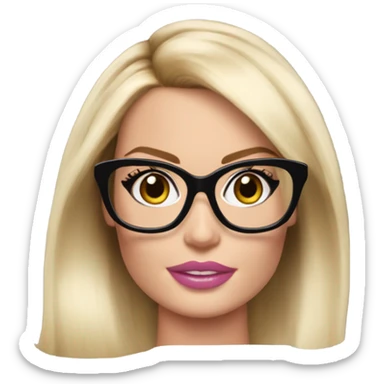 Barbie Margot Robbie wearing black glasses  sticker