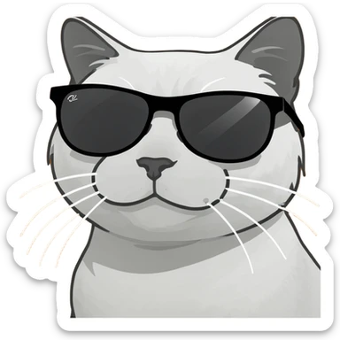 Cat with sunglasses sticker