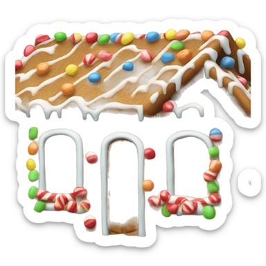 Gingerbread house candy sticker