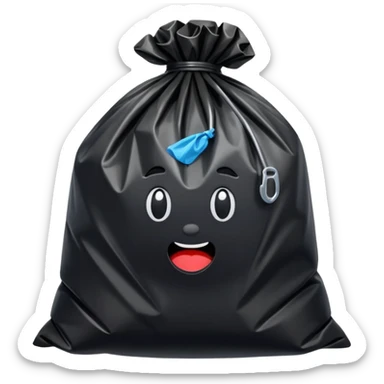 Black trash bag emoji for Instagram comments sticker