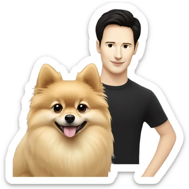 Pavel Durov and Pomeranian dog with BUFFY text in the background  sticker