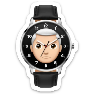 man wearing a black strap watch sticker