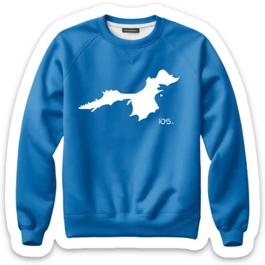 Crewneck with a extremely small inscription on the right side in the corner words “LAKE MICHIGAN” sticker