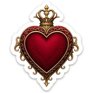 Gothic heart dark red sticker