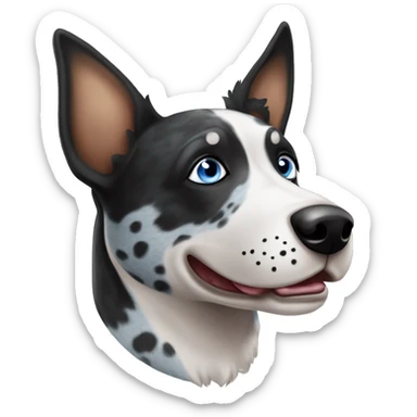 Black and white spotted Australian cattle dog blue eyes sticker