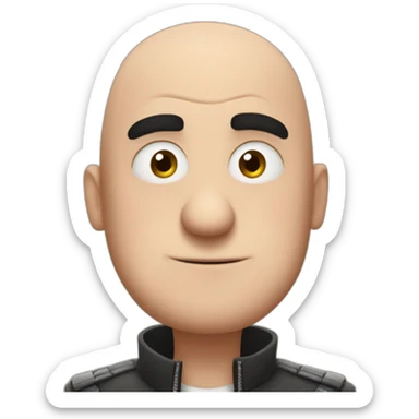 gru from despicable me bald sticker