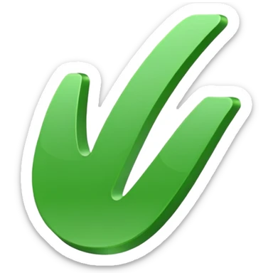 Green check mark with high flick no background sticker