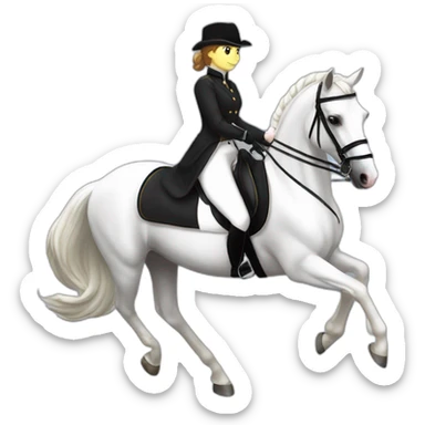 Britt dekker riding dressage on white horse sticker