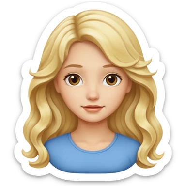 Beautiful blonde wavy long hair girl sticker