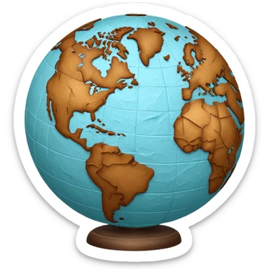 Papier-Mâché only Globe , with more paper feel sticker