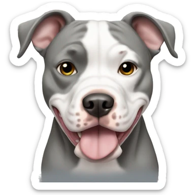 Grey and white pitbull sticker