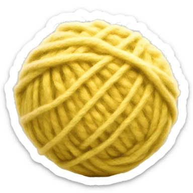 Yellow colour ball of wool sticker