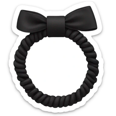 black elastic hair tie alone sticker