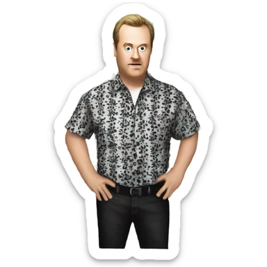 Ricky from trailer park boys in his black and white patterned shirt  sticker