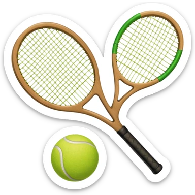 Tennis racket with a green tennis ball sticker