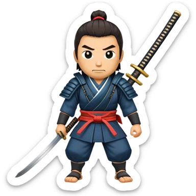 samurai pulling out a katana from sheath sticker