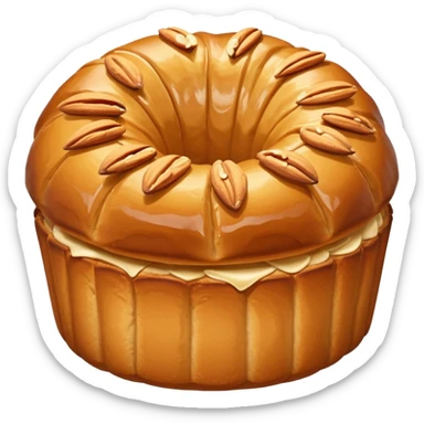 Alsacian kougelhopf with almonds on the top. The base is a bit larger than the top part sticker