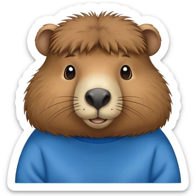 cabibara in a blue crewneck sticker