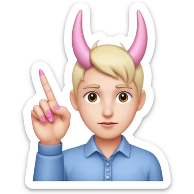 index and pink fingers like a horns but pointed down sticker