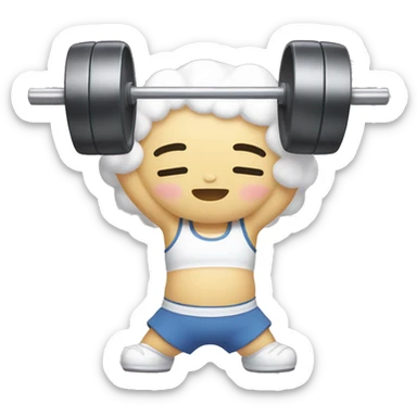 sanrio kuiromi chracter lifting wieght sticker