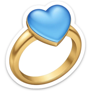 Ring maried blue heart sticker