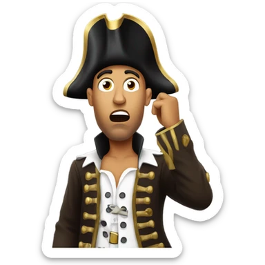 Ronaldo shocked with is two hand on his face and dressed as a pirate sticker