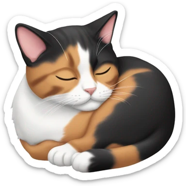 Calico cat napping  sticker