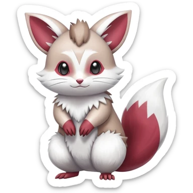 Shiny Silvery Furret-Minccino-Zangoose-Emilia-Hybrid (Full body) sticker