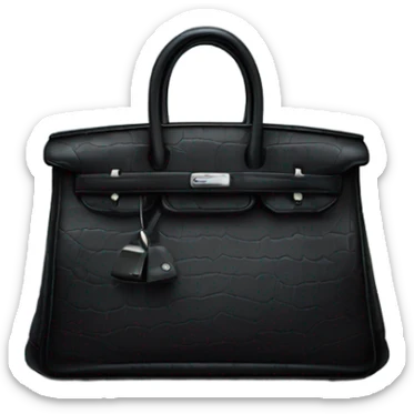 Black birkin bag with silver hardware  sticker