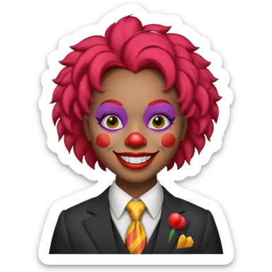 black woman Clown with a tie and suit sticker