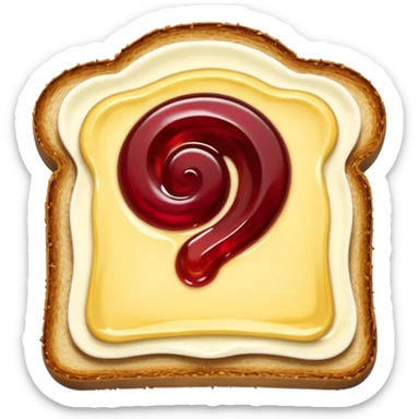 Toast with Butter and Jam no face 
 sticker