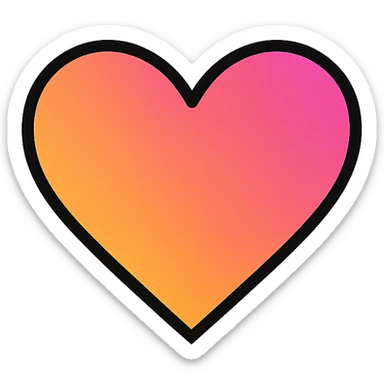 gradient heart icon with clean lines, modern icon style, black and white gradient, no text sticker