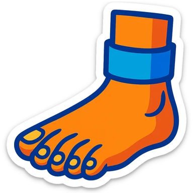a single foot, cartoon style, vibrant colors, simple background sticker