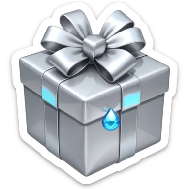silver present with silver bow sticker